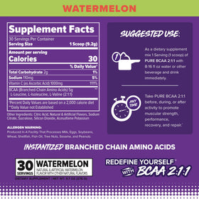 FINAFLEX PURE BCAA 2:1:1 étiquette avec informations nutritionnelles