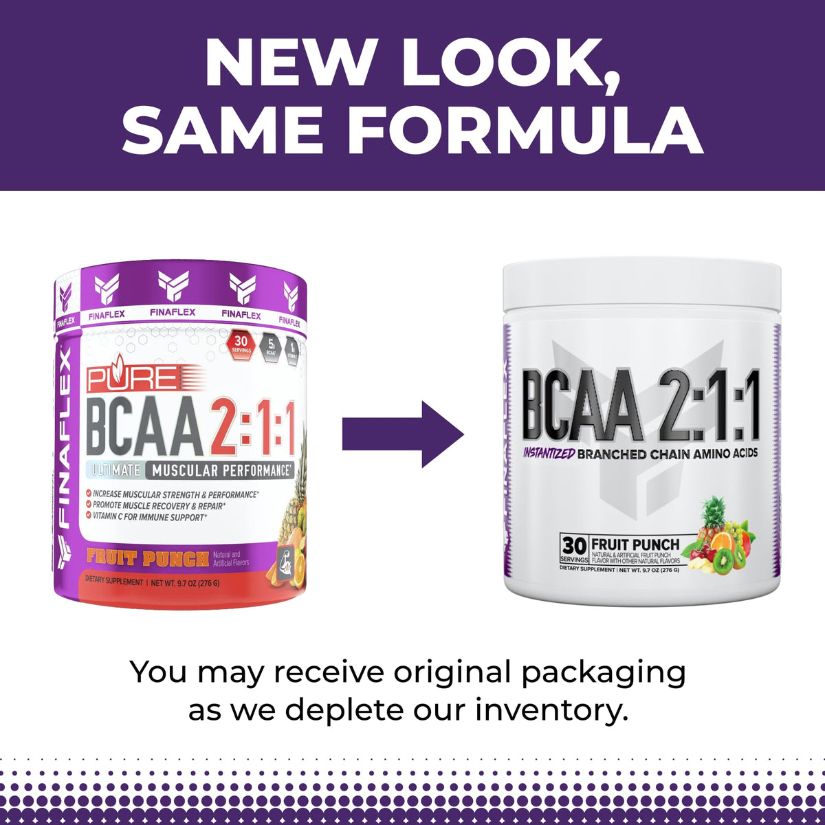 FINAFLEX Pure BCAA 2:1:1 Fruit Punch 340g avec cuillère doseuse