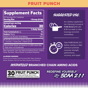 FINAFLEX Pure BCAA 2:1:1 Fruit Punch 340g vue arrière
