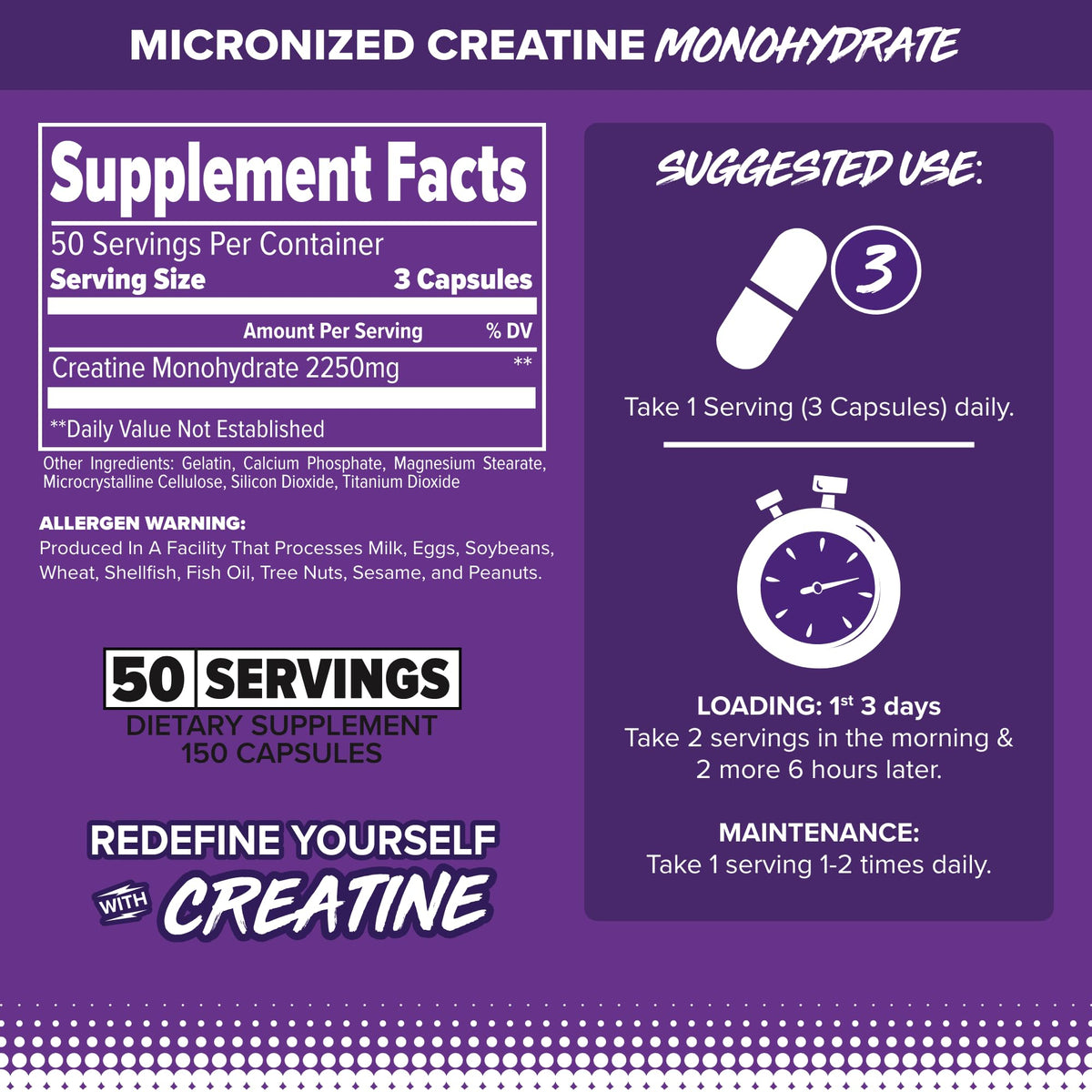 FINAFLEX Pure CREATINE emballage et capsules