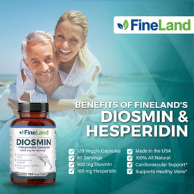FineLand complexe Diosmine & Hespéridine, capsules sur fond blanc