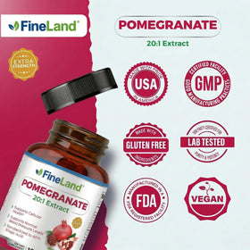 FineLand Extrait de Grenade 120 capsules sur une surface blanche