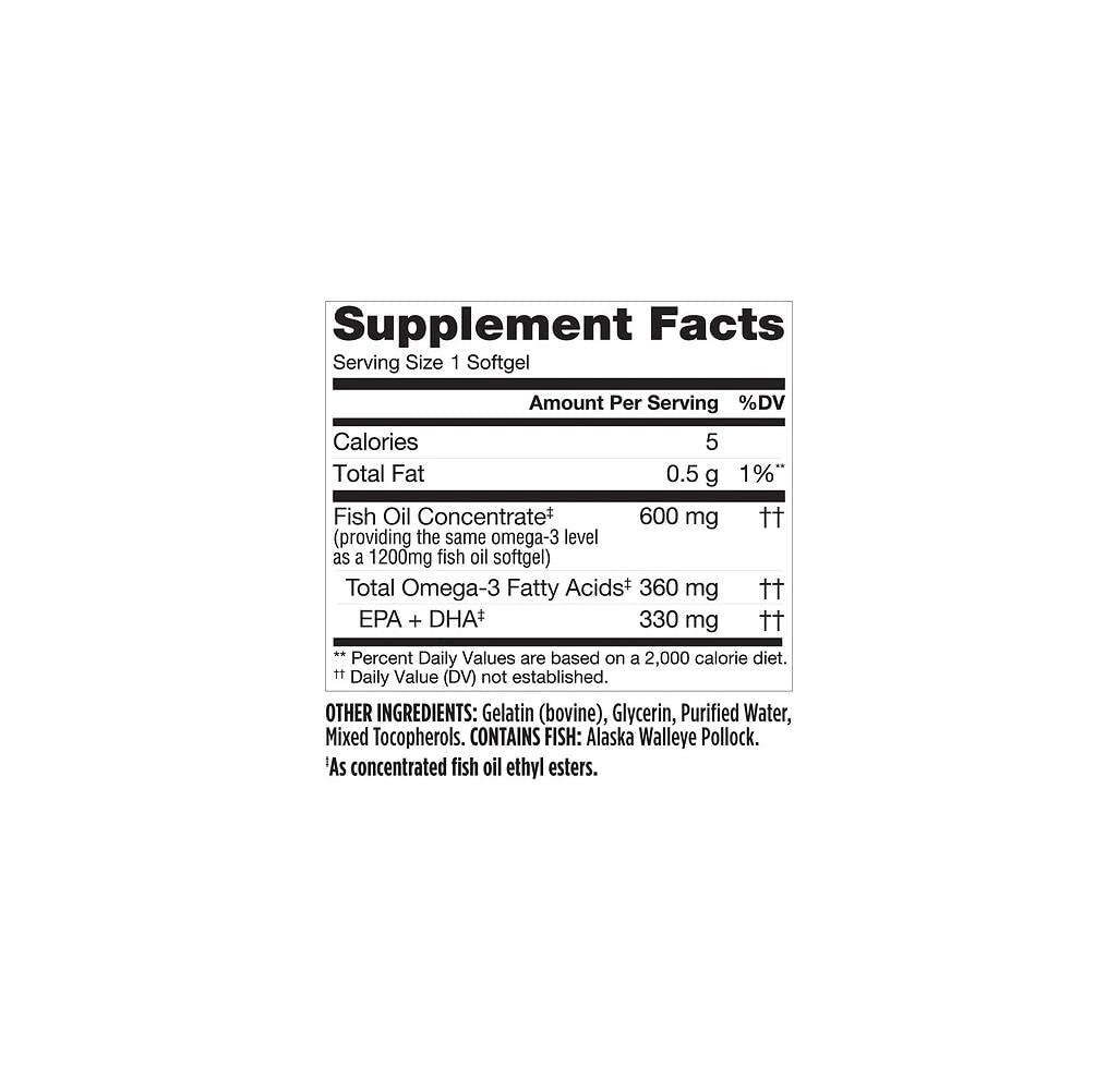 Finest Nutrition Huile de Poisson 1200 mg Softgel avec un repas