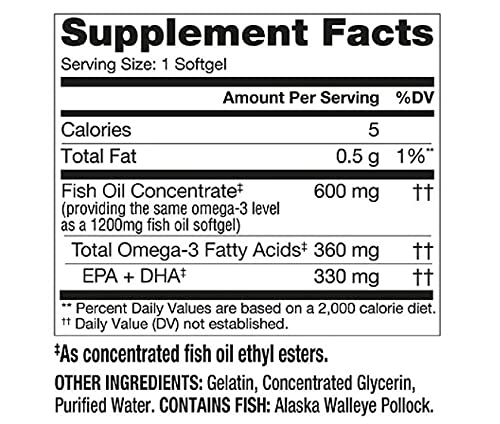 Finest Nutrition Huile de Poisson 1200 mg Softgel avec une main pour la taille