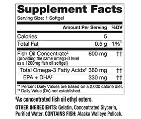Finest Nutrition Huile de Poisson 1200 mg Softgel avec une main pour la taille