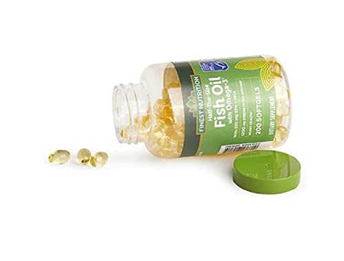 Finest Nutrition Huile de Poisson 1200 mg Softgel dans un environnement de cuisine