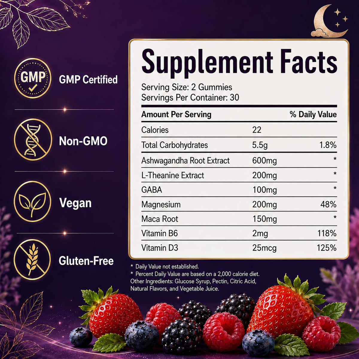 fiocko Gummies Cortisol Femmes 60 unités gummies mélangées