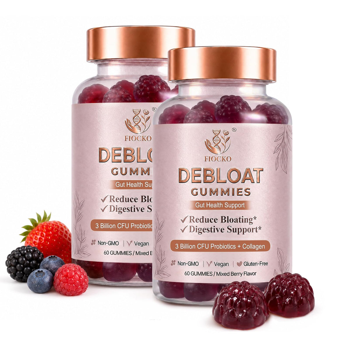 fiocko Gummies Probiotiques Femmes 120 Comp. vue de face