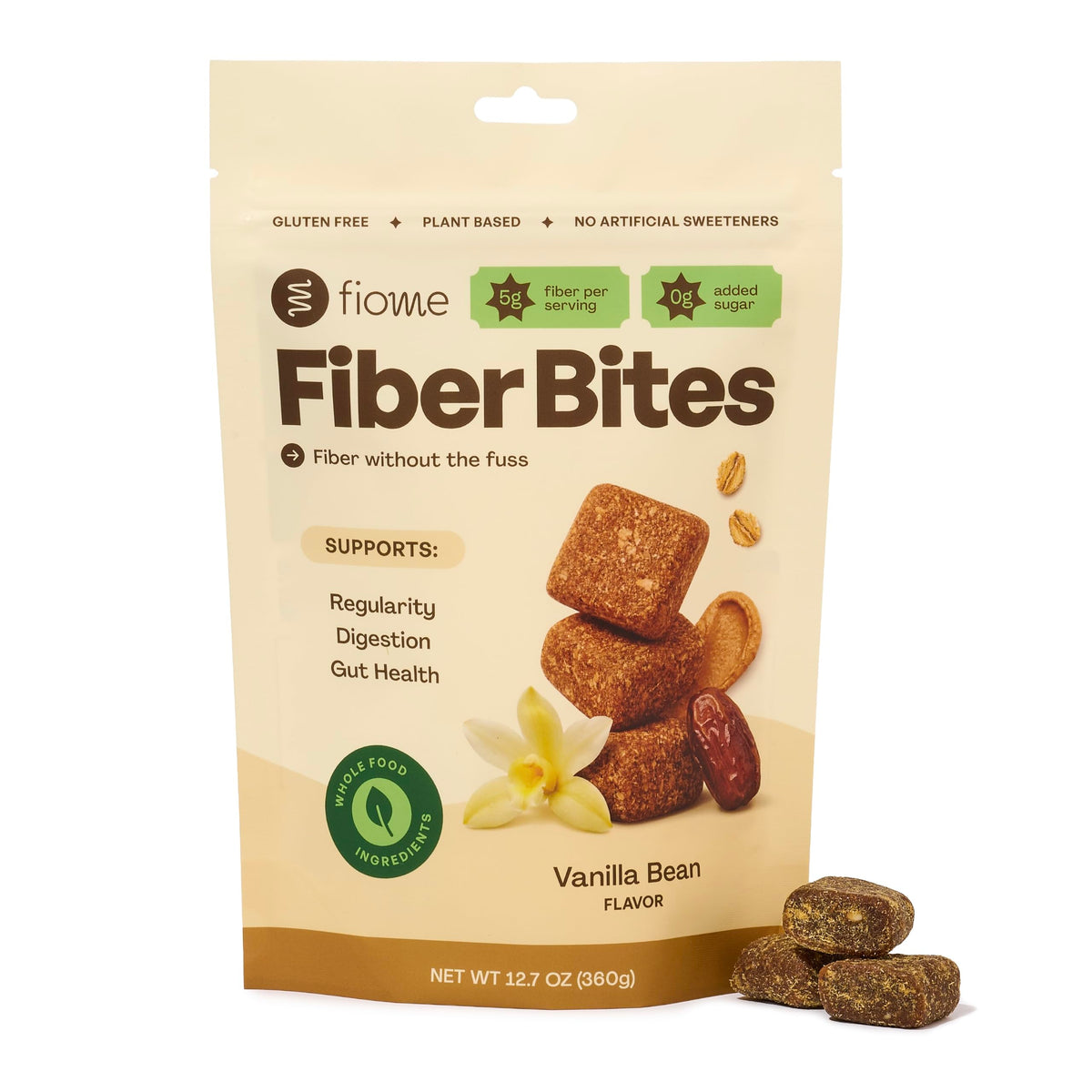 Fiome Bouchées de Fibres vanille, sachet avant