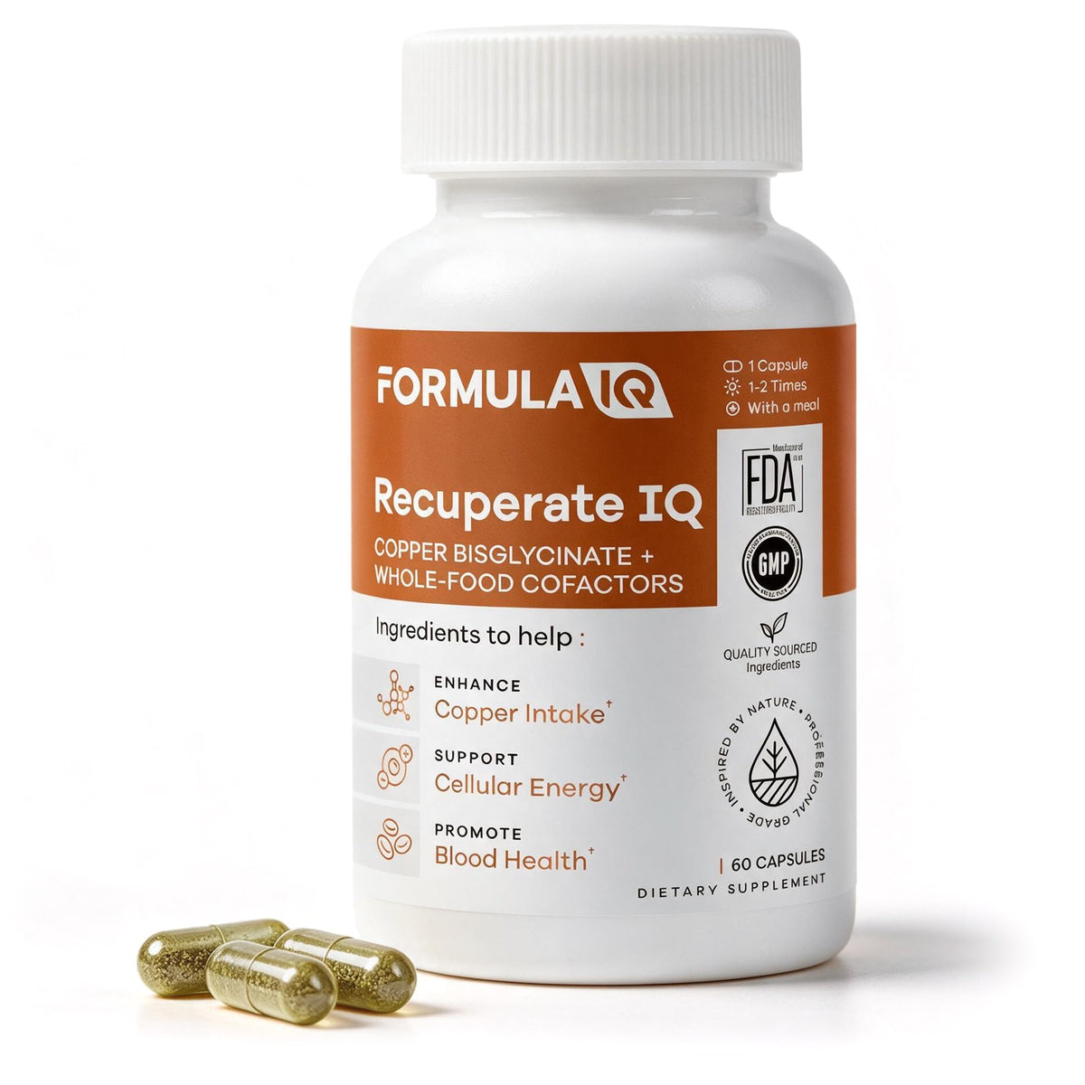 FIQ Complément Alimentaire Cuivre 60 Capsules vue de face