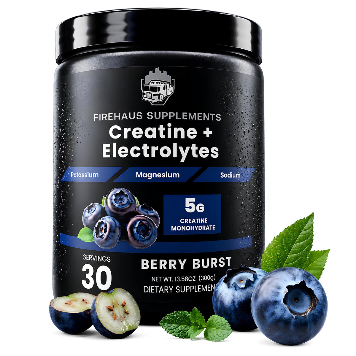 FireHaus Supplements Créatine 5g, détails de la poudre