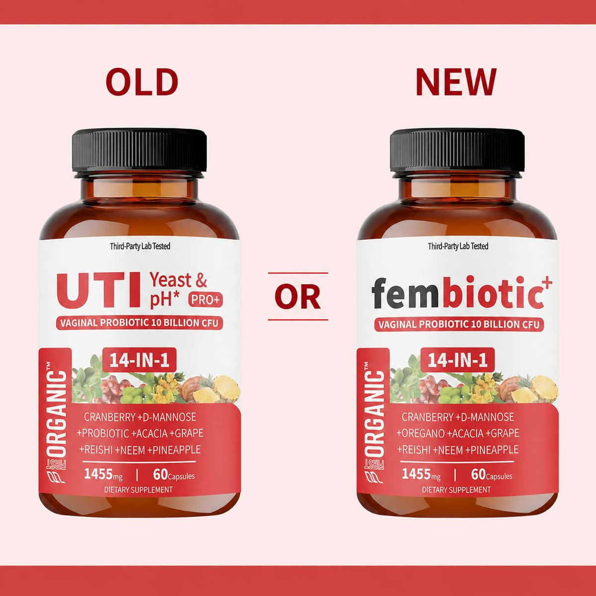 FIRSTORGANIC Probiotique Vaginal 1600mg capsules à l'intérieur