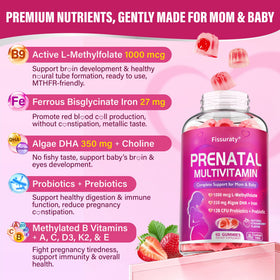 Fissuraty Gummies Multivitamines Prénatales 431g avec gummies à l'intérieur