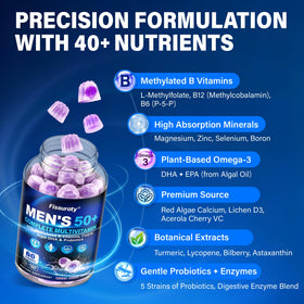Fissuraty Multivitamines Gélifiées pour Hommes 50+ côté de l'emballage