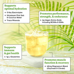 Fit & Lean Amino Hydration ingrédients naturels sur table