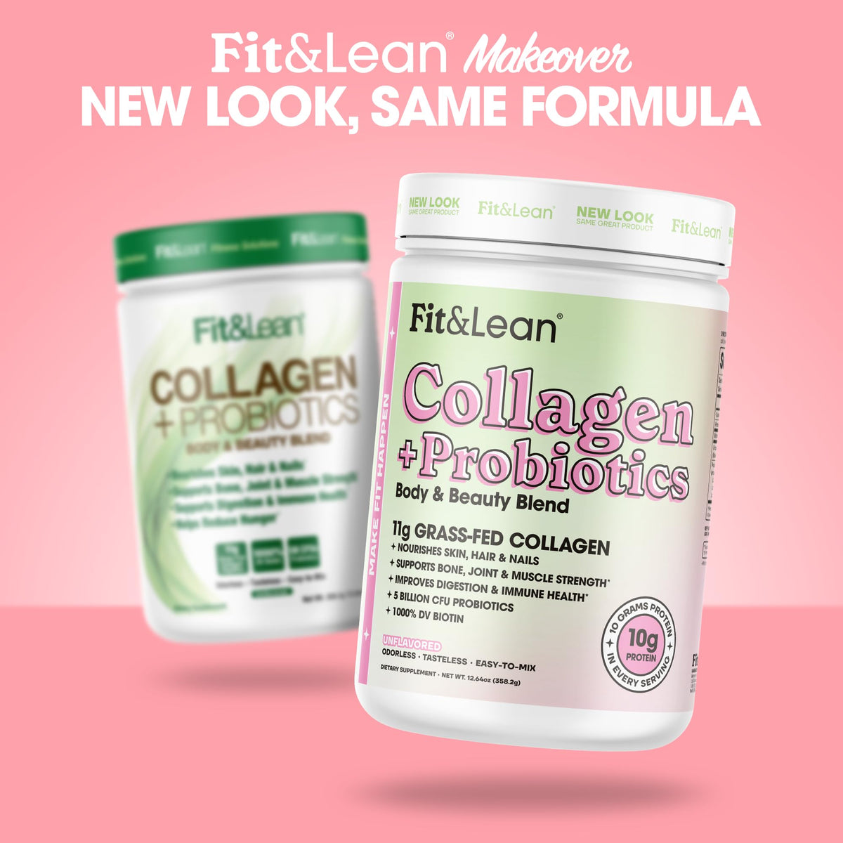 Fit & Lean Collagen + Probiotics Poudre 30 Serv. emballage