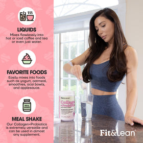 Fit & Lean Collagen + Probiotics Poudre 30 Serv. étiquette