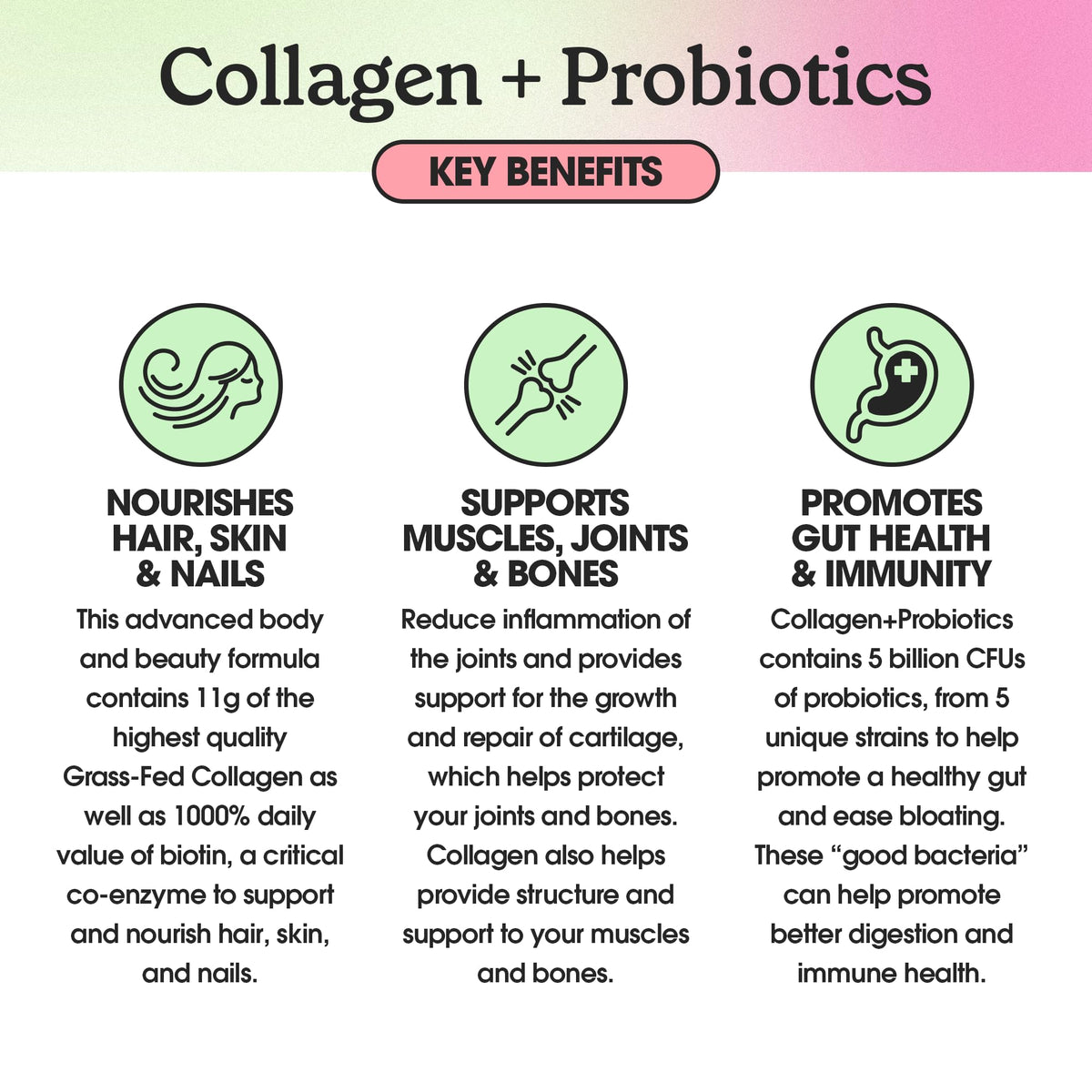 Fit & Lean Collagen + Probiotics Poudre 30 Serv. ingrédients