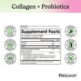 Fit & Lean Collagen + Probiotics Poudre 30 Serv. vue de côté