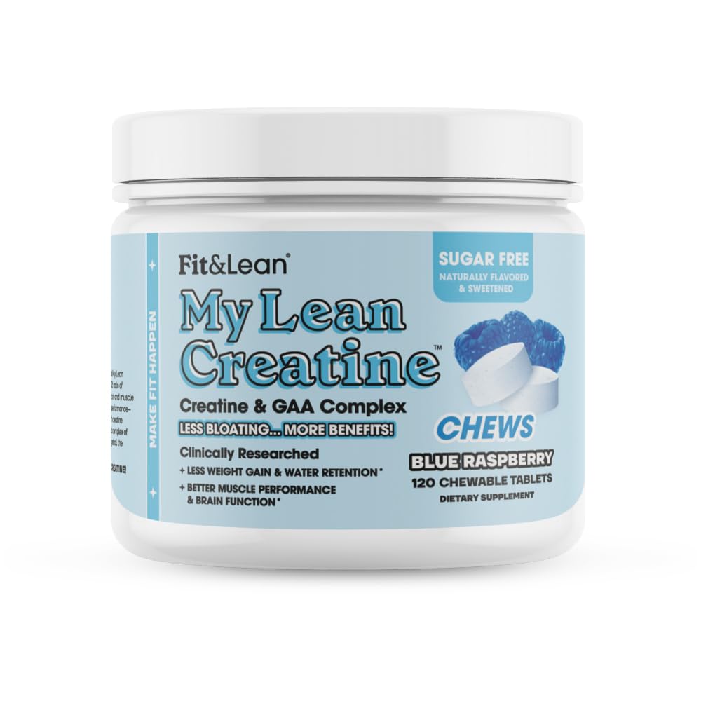 Fit & Lean créatine femmes comprimés à mâcher framboise bleue vue de face