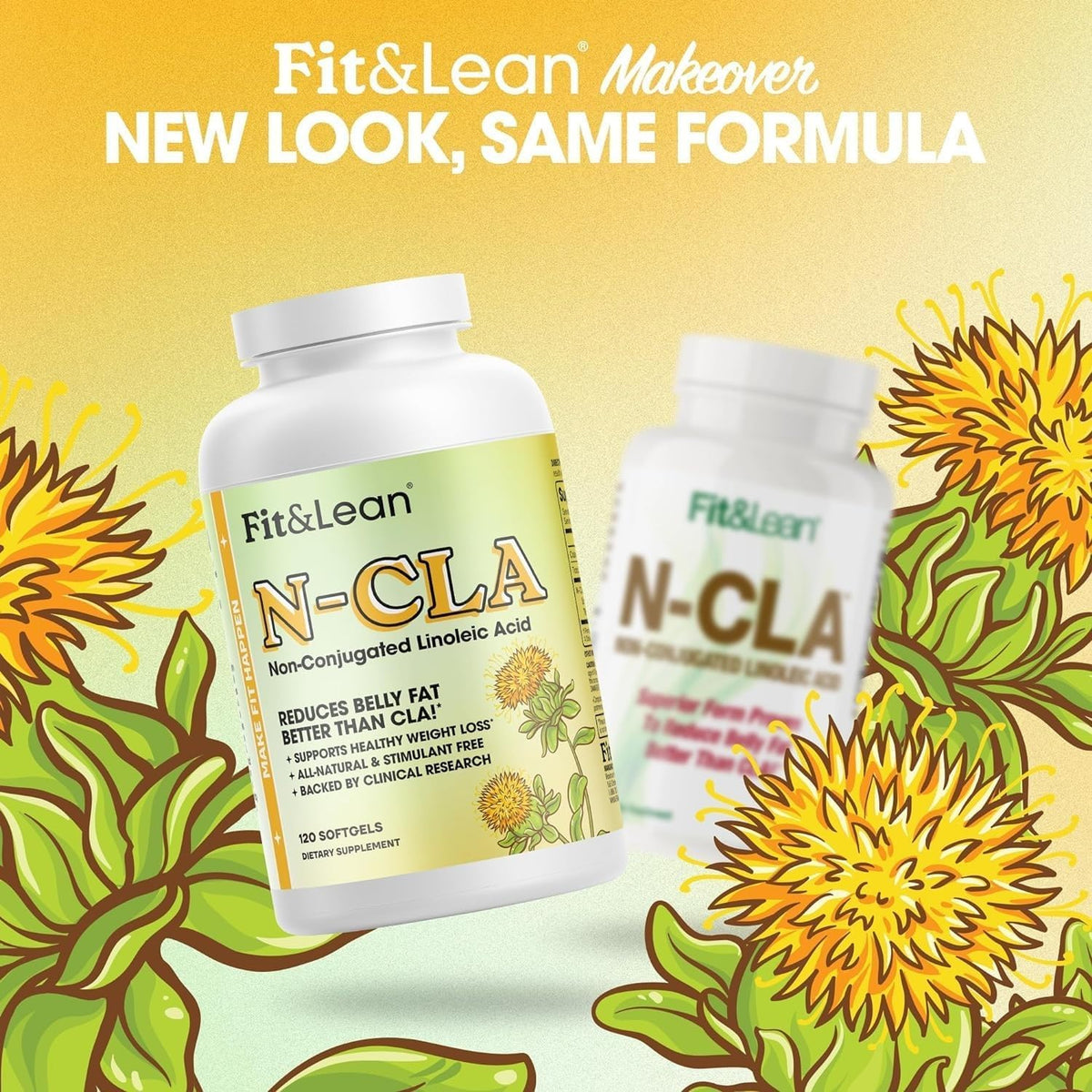 Fit & Lean N-CLA flacon ouvert montrant les capsules