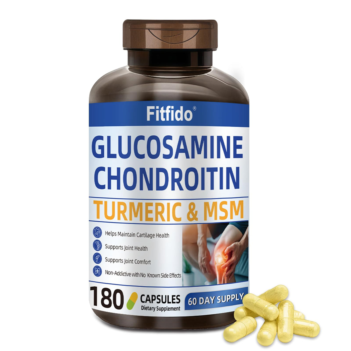 Fitfido Glucosamine Chondroïtine 180 capsules devant la boîte