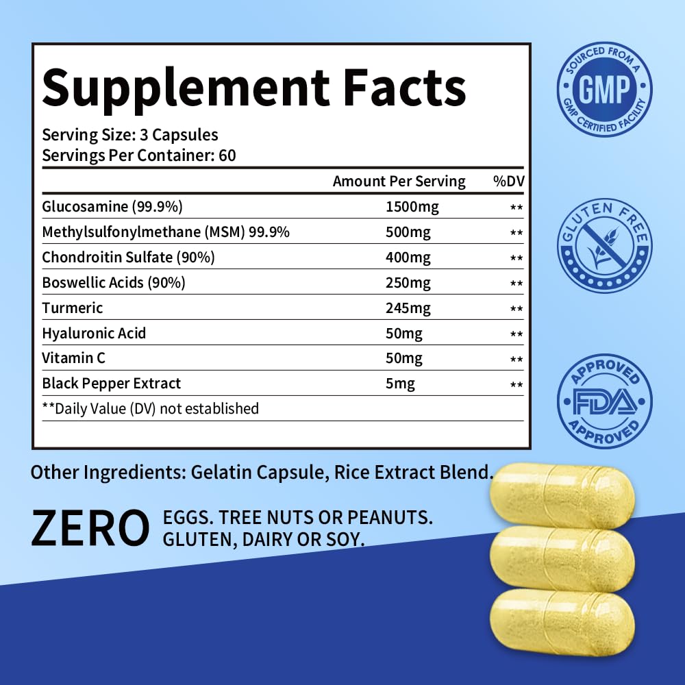 Fitfido Glucosamine Chondroïtine 180 capsules sur un fond neutre