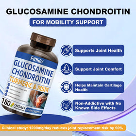 Fitfido Glucosamine Chondroïtine 180 capsules, vue de côté