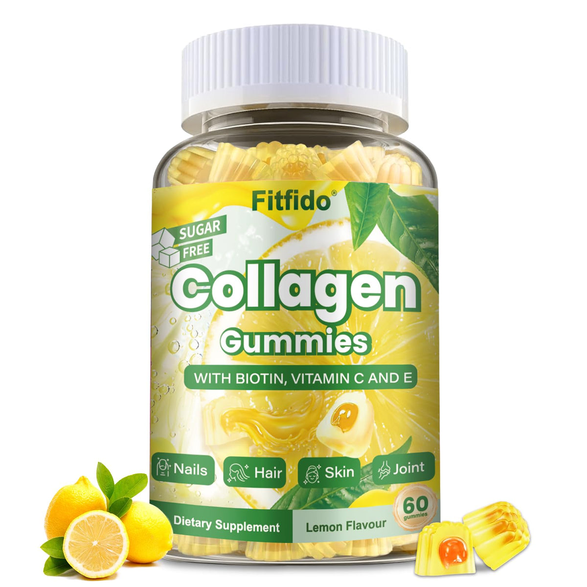 Fitfido Gummies Collagène 1500mg boîte vue de face