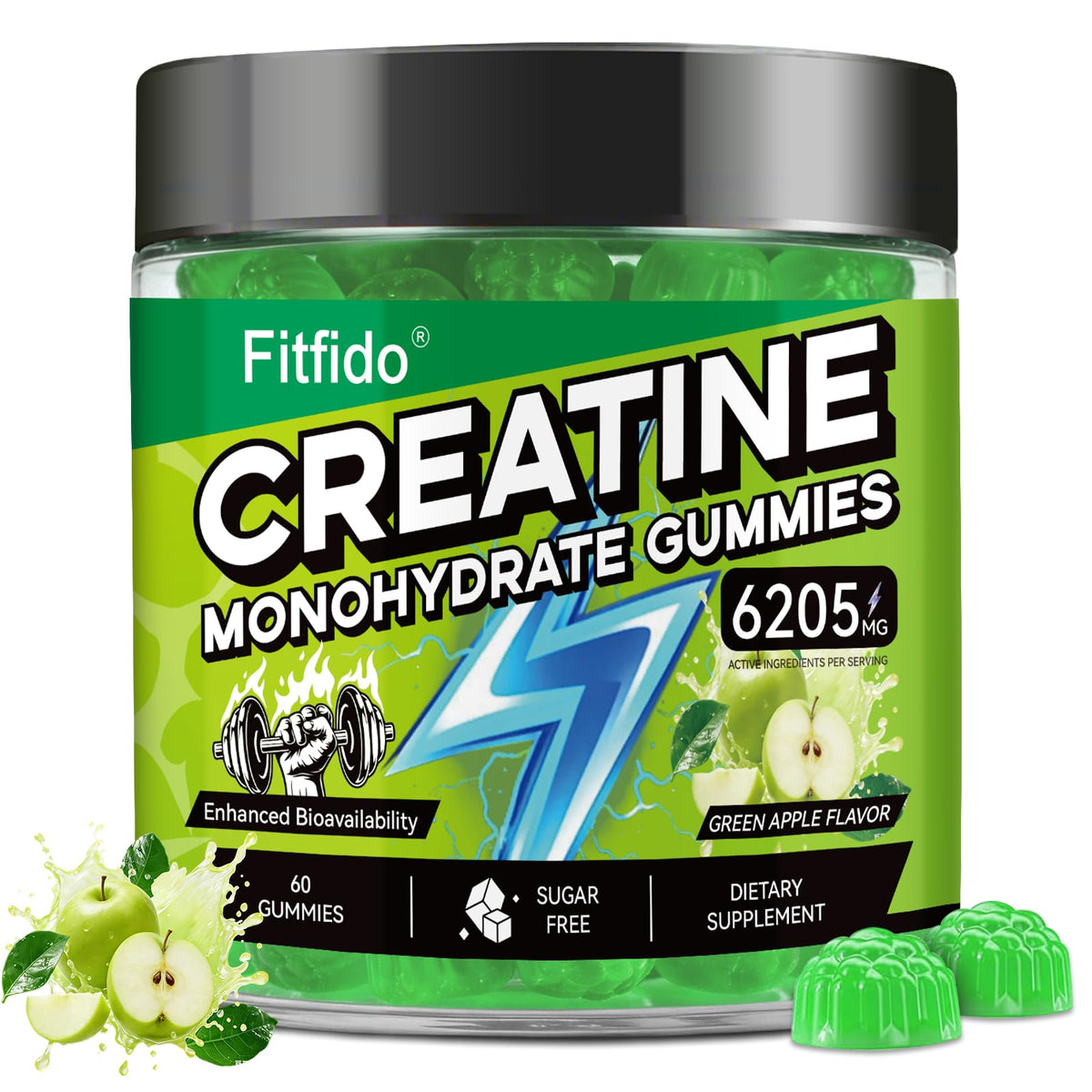 Fitfido Gummies Créatine Monohydrate 60 Gummies vue de face