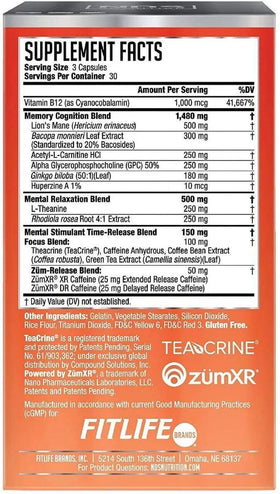 FitLife Brands Neuro Sphere 90 capsules côté droit