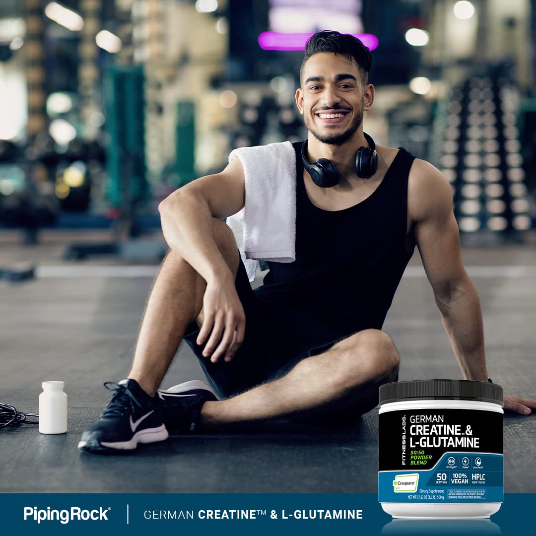 Fitness Labs Créatine et L-Glutamine en mélange dans un shaker