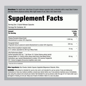 Fitness Labs Tribulus Terrestris 1200 mg capsules en boîte
