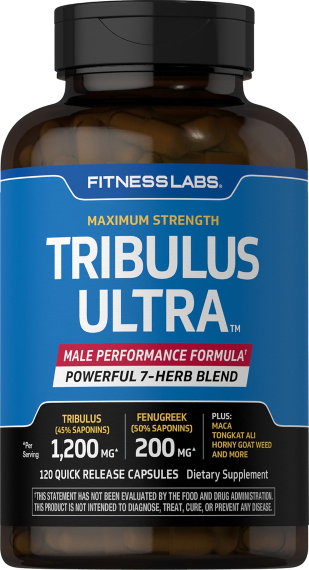 Fitness Labs Tribulus Terrestris 1200 mg capsules vue de face