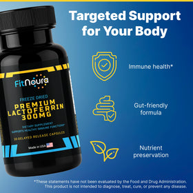 FitNoura Lactoferrine Entérique 300mg 30 capsules avec étiquette