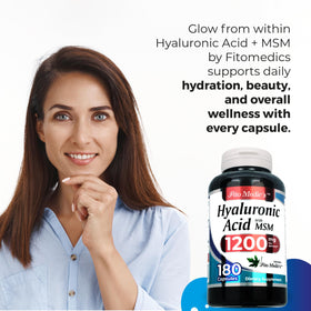 FITO MEDIC'S Acide Hyaluronique bouteille ouverte montrant des capsules