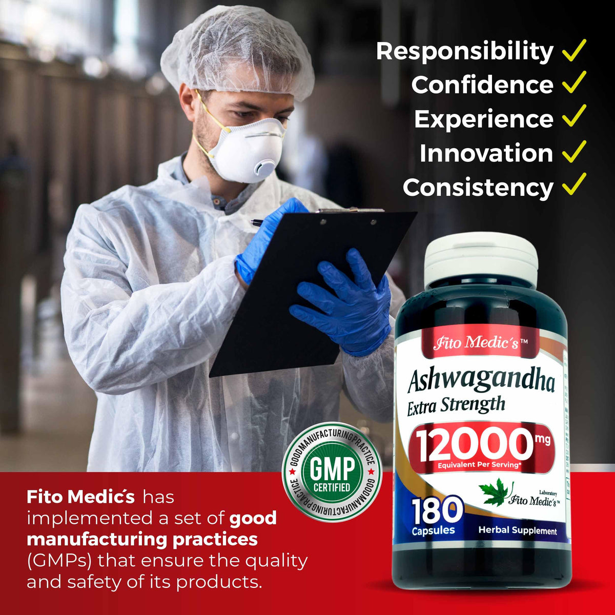 FITO MEDIC'S Ashwagandha capsules en gros plan
