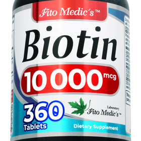 FITO MEDIC'S Biotine 10000mcg 360 tablettes en vue de face