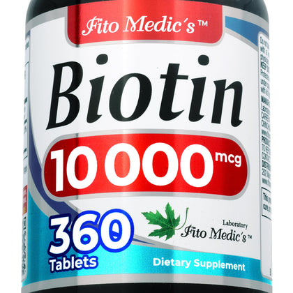 FITO MEDIC'S Biotine 10000mcg 360 tablettes en vue de face