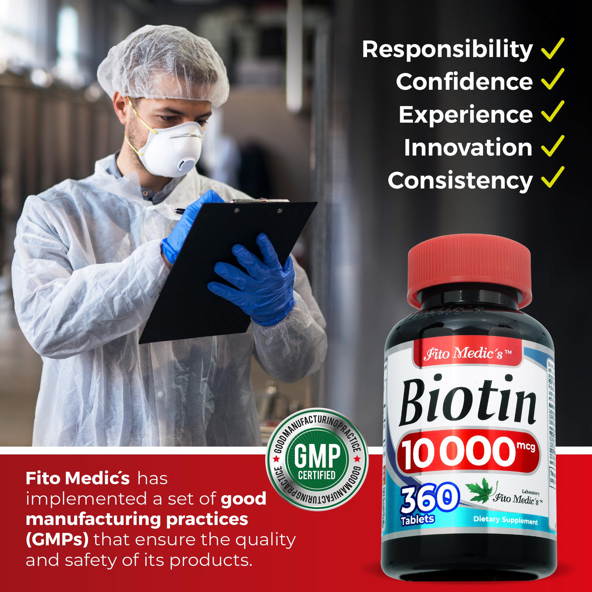 FITO MEDIC'S Biotine 10000mcg prise de plusieurs tablettes