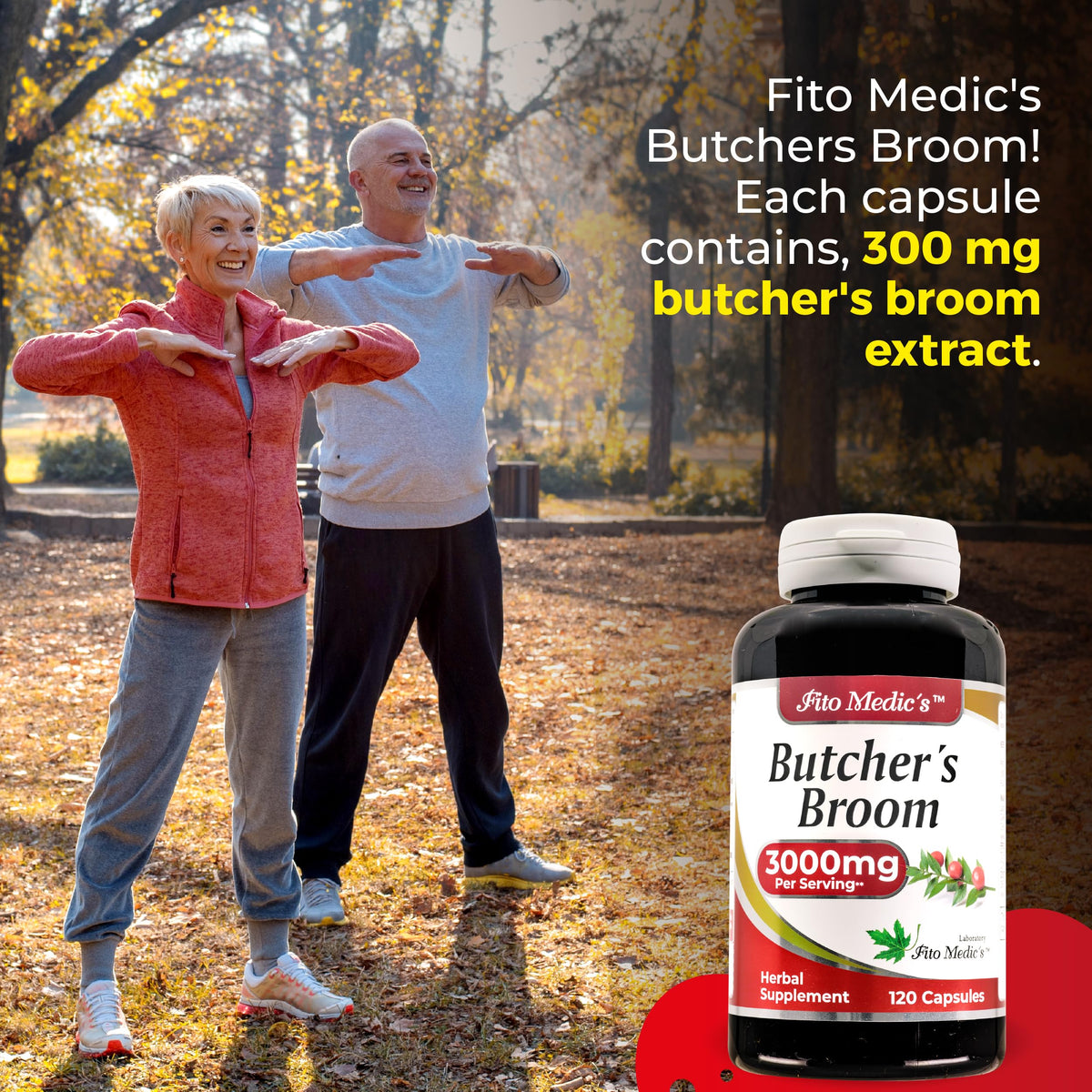 FITO MEDIC'S Butcher’s Broom 300mg capsules vue de côté