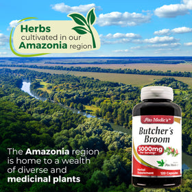 FITO MEDIC'S Butcher’s Broom 300mg flacon ouvert avec capsules