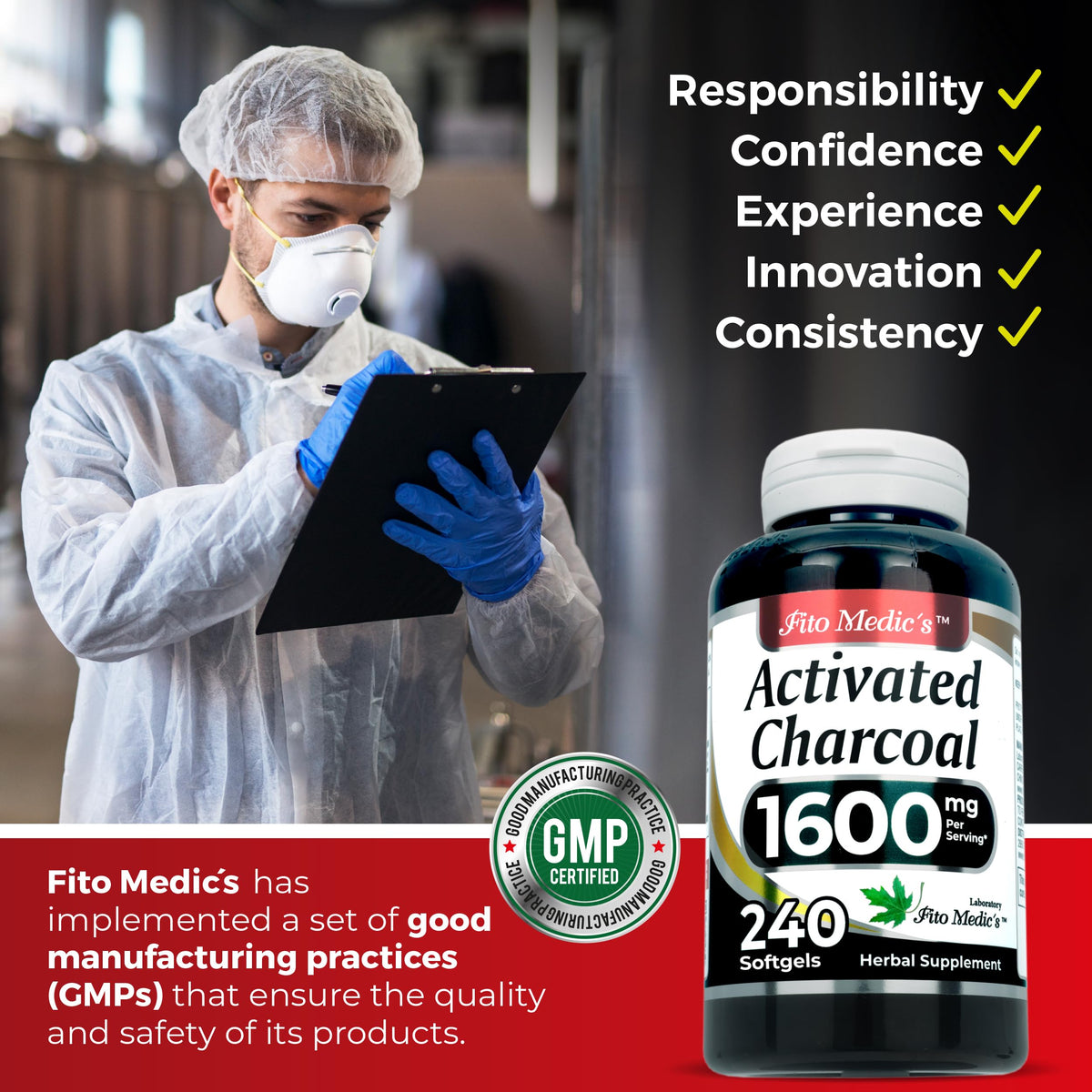 FITO MEDIC'S Charbon Actif, étiquette du flacon