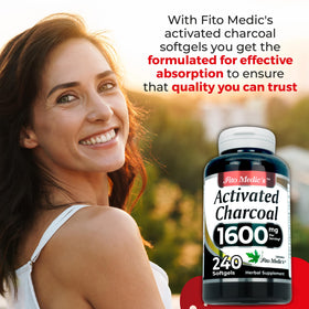 FITO MEDIC'S Charbon Actif, flacon vu de côté