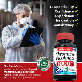 FITO MEDIC'S Chrome Picolinate comprimés dans un verre