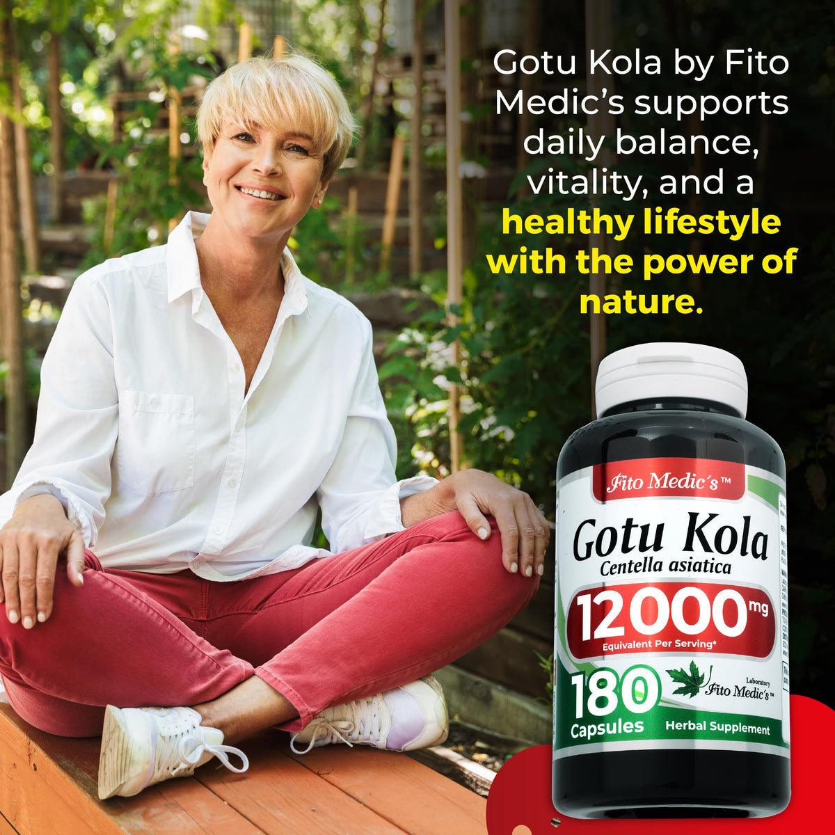 FITO MEDIC'S Gotu Kola 180 capsules vue latérale