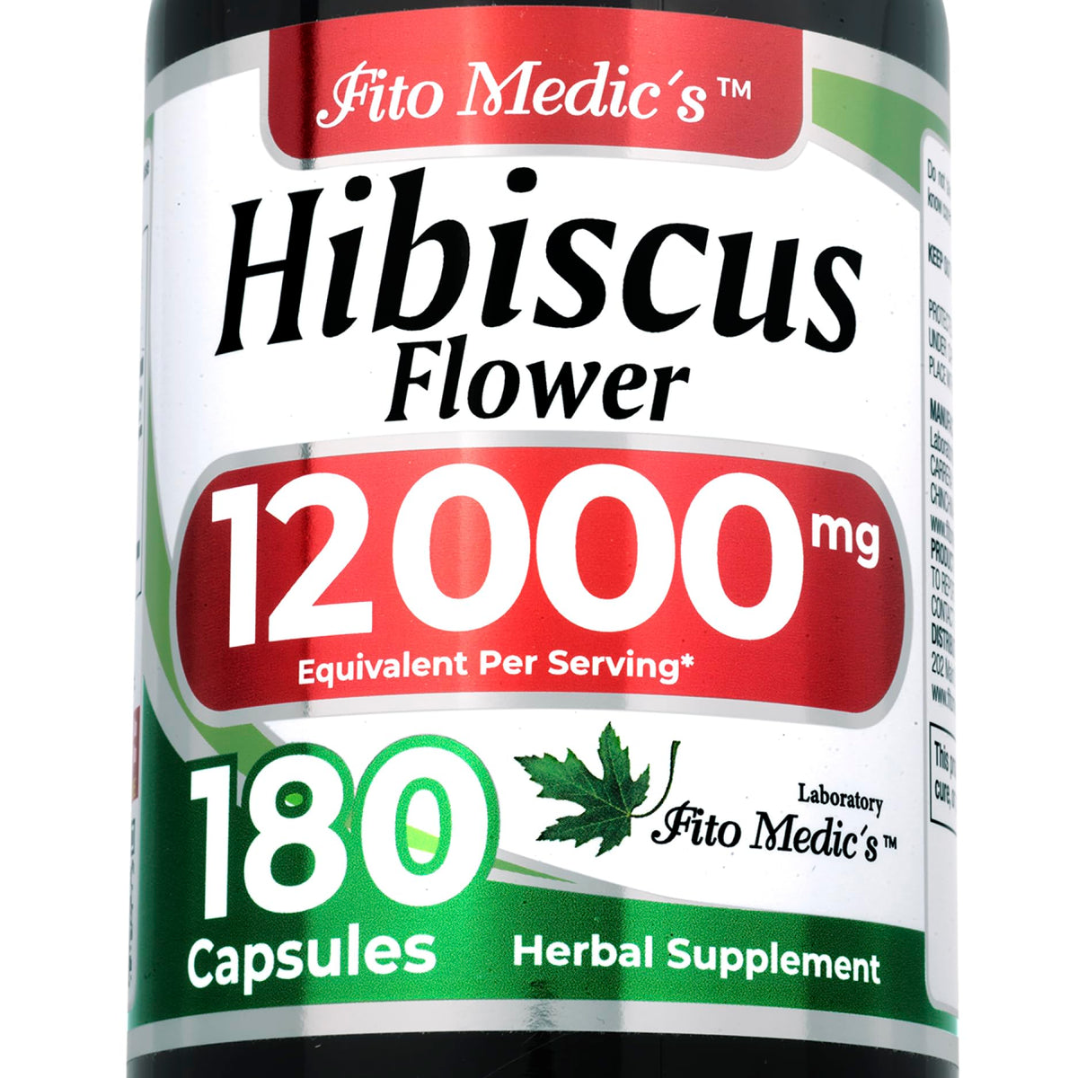 FITO MEDIC'S Hibiscus capsules 180 count bottle front view