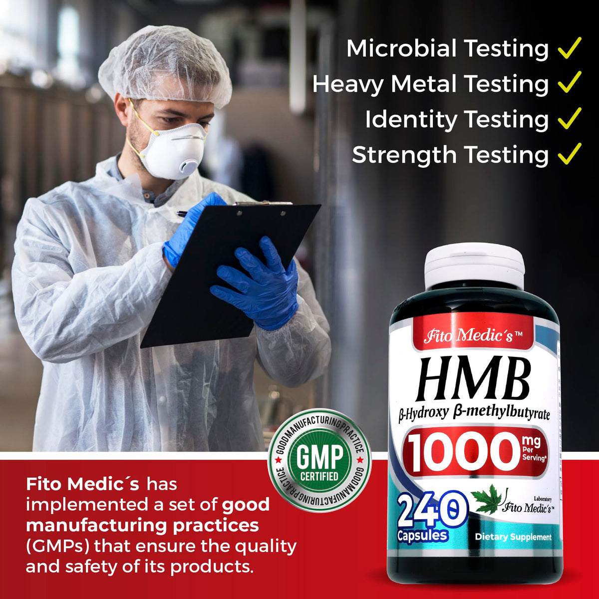 FITO MEDIC'S HMB informations nutritionnelles sur l'étiquette