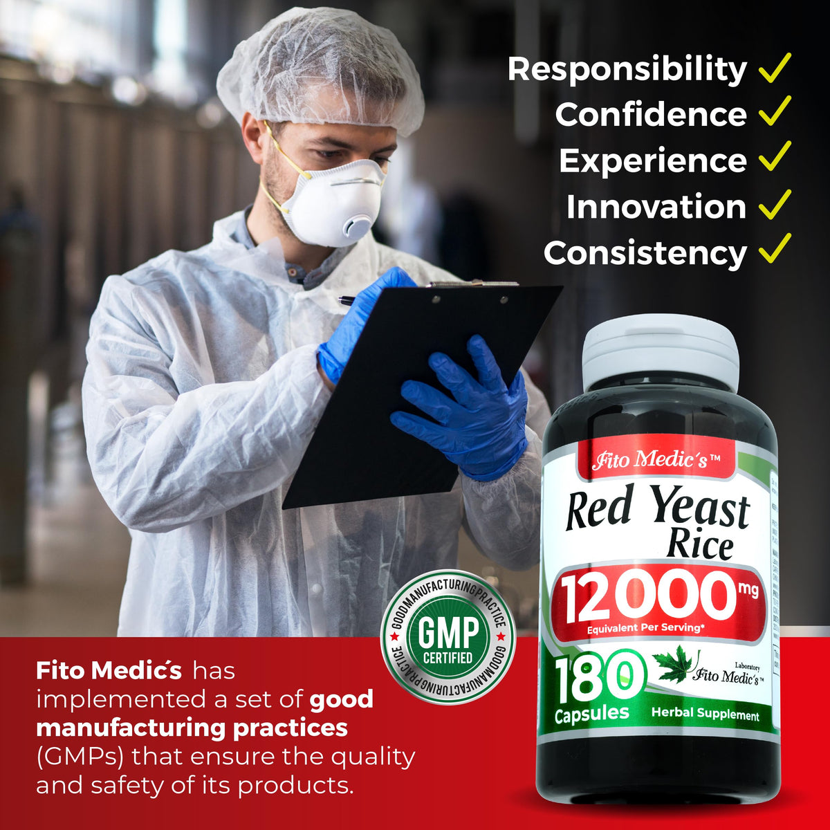 FITO MEDIC'S Riz Rouge capsules sur fond clair