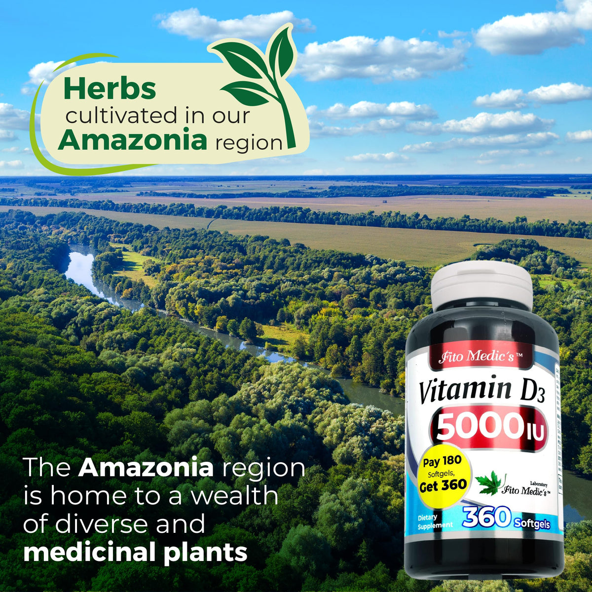 FITO MEDIC'S Vitamine D3 5000 IU gélules molles, vue de l'arrière